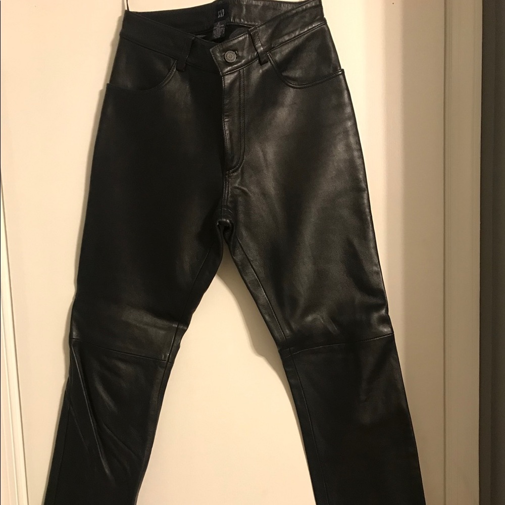 Women’s genuine leather black pants